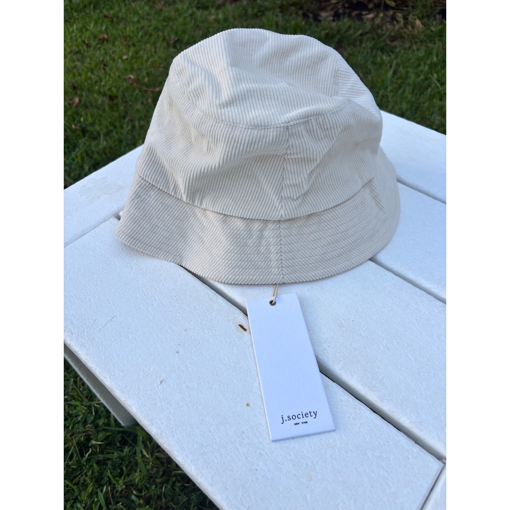 J.Society New York Cream Corduroy Bucket Hat Style 6865 NWT OS One Size